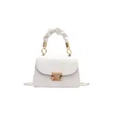 Female Shoulder Bag, Solid Color Handbag Messenger Bag for Women, White/Yellow/Black/Purple