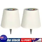 2Pcs Wireless Bottle Lamp Rechargeable Warm Light & RGB Touch LED Lamp (White)
