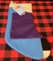 Lego Christmas Stocking Color Block Felt Purple Blue 20" Collection x Target NEW