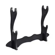 2-Tier Saber Holder Sword Stand Katana Stand Sword Holder Black Wood Display