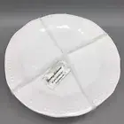 6pc Tommy Bahama Melamine Dinner Plate Set White Wave Hobnail Dotted Edge NEW