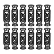 12pcs Metal Cord Locks End Spring Toggle Stopper Matte Black