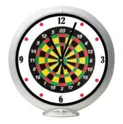 Darts Game Room wht, White Non-Lighted Gas Pump Globe Advertising Quartz Clock