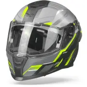 SX.100R Gridline Grey Neon Matt Full Face Helmet