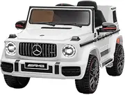 Mercedes-Benz Kids Ride on Car SUV, AMG G63 Licensed Remote Control 12V Battery Built-in Music 30kg Capacity Safety Seat Belt Electric Cars for Toddlers Baby Walkers Little Tikes Kid Toy White