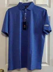 Donald Ross Men's "Sport" Golf Polo Shirt, Royal/White, Large, "Clark”, NWT