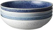 Denby - Studio Blue Pasta Bowls Set of 4 - Dishwasher Microwave Safe Crockery 1050ml 22cm - 4 Stunning Shades of Blue Ceramic Stoneware Tableware - Chip & Crack Resistant