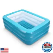 Inflatable Swimming Pool for Kids, 59" X 45" X 20" Kiddie Pools with Inflatab