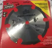 Vermont American 26950C 7-1/4" x 6T Fiber Cement Saw Blade Carded