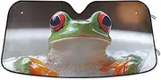 Sun Shade for Car Windshield Funny Frog, Foldable Front Window Cover, Aluminum Sun Shade for Car (M)