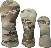 [LONGCHAO] Golf Head Covers PU Leather Vintage Design Golf Club Headcover Set 4 pcs with Numbered for 1 2 3 4 5 6 7 X UT Driver/Hybrid/Fairway Wood