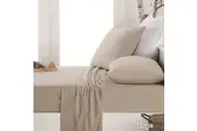 Apartmento Easy-care Micro Flannelette Sheet Set Taupe King Single