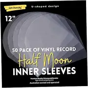 50 Pack of Vinyl Record Inner Sleeves | Half Moon Spin Chemsitry LP Sleeves