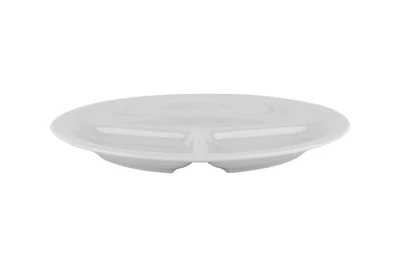 G.E.T. CP-10-DW Diamond White Melamine 10.25" dia. 3-Compartment Plate-1 Doz