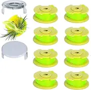 WEZCHUGHAOL String Trimmer Spool Replacement, 0.080 inch Line, 11 ft, 8 Spools with 2 Caps, Compatible with Ryobi One+ 18V, 24V, 40V Trimmers