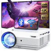 Visoud Movie Projector w/ WiFi/Bluetooth | 1080P/12000 Lumen Mini Screen Bundle