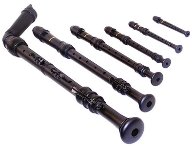 Pro. Six Matte Black Recorder Set(Bass/Tenor/Alto/Soprano/Sopranino/Garklein)