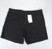 New Theory Men's Zaine GD 7" Inseam Patton Chino Shorts Black Size 40