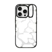 iPhone 16 Pro Impact Ring Stand Case MagSafe Compatible White Cow Print by Corey Paige Designs