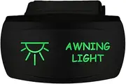 12V 20A / 24V 10A ON-Off Horizontal Rocker Switch Awning Light 6B42SG Universal fits Toyota Nissan Holden Mitsubishi Ford Amarok etc. Dual LED in Green