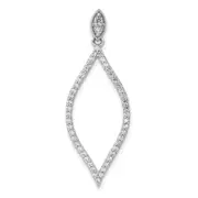Solid 14k White Gold 1/2ct. Simulated CZ Pendant