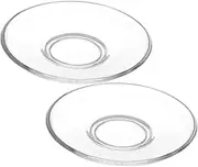 MOTHNUR 2pcs Appetizers Small Bar Transparent for Tea Saucer Appetizer Coffee Polished Dessert Candy Coaster Snack Fruits Tabletop Elegant Ktv Trays Portable Plates Round Tray Re-usable