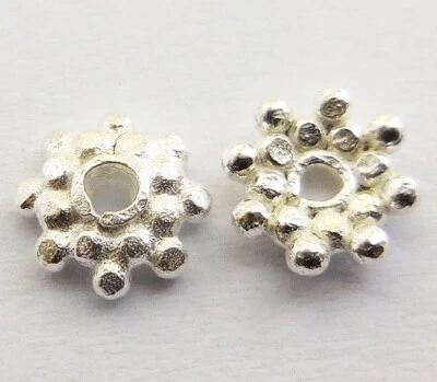150 PCS 7MM BALI BEAD CAP STERLING SILVER PLATED 984