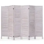 Costway 6 Panels Wooden Room Divider Privacy Screen White