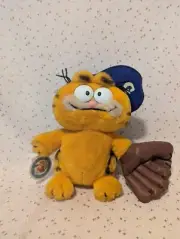 Garfield 1981 Baseball Player Dakin Hero 9" Stuffed Plush w/ Glove & Hat Vintage