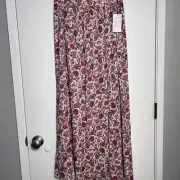 Patrons of Peace NWT Floral Slit Front Maxi Skirt Women's Size Large