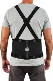 Ergodyne ProFlex 2000SF Back Support Brace, 8.5" Spandex, V-Shape Design and Pat