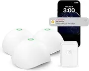 Meross Smart Water Detector WLAN Water Alarm 3 Pieces for HomeKit, Water Sensor with Hub Compatible with Apple Home, Alexa and SmartThings Wireless Flood Detector IP67, Audio Alarm for Kitchen,