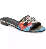 Salvatore Ferragamo Floral Leather Rhodes Slide Sandal Size 7C*****$550****