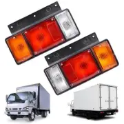 Set LH RH Rear Tail Light Lamp + Bulb For Isuzu NPR ELF NPR NKR NHR NLR Truck (for: Isuzu)