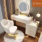 Luxury Modern Dressing table with LED Mirror&Chair Make Up Organizer