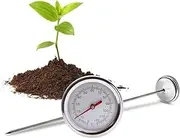 Garden Soil Thermometer - Composting Thermometer with Stainless Steel Probe 50CM - Outside Thermometer for Gardening Accessories Easy to
