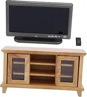 TOYANDONA 1:12 Dollhouse Miniature Wooden Tv Cabinet Model Decorative Mini Furniture for Home Layouts