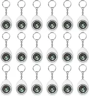 uxcell Keychain Compass [18PCS] - Survival Pocket Mini Compass Bulk with Key Ring for Hiking & Camping - [White] Outdoor Activities Accessory