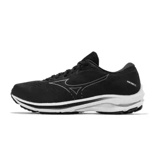 Mizuno 慢跑鞋 Wave Rider 25 運動 男鞋 美津濃 輕量 透氣 舒適 避震 寬楦 黑 白 J1GC2104-34