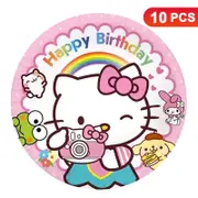 Hello Kitty Theme 9 inch 23cm Plates 10PK - Kids Birthday Party Tableware