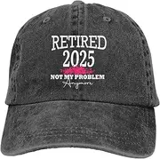 [KKMKSHHG] Retired 2025 Not My Problem Anymore Hat for Men Women, Adjustable Cotton Retirement Baseball Cap