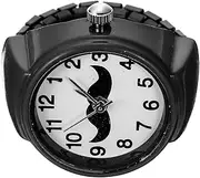 [Veemoon] Ring Watch Rings for Women Finger Ring for Women Wedding Day Gold Plated Ring The Ring Watch Rings Festival present Women Watch Small Watch Decor Fashion Watch Elastic Watch Black