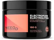 ElectroPure Electrolytes 180g - Hydration Enhanced with Creatine and Taurine, 60 Servings - For brain support, metabolism and hydration - Blueberry Flavour - by MZ
