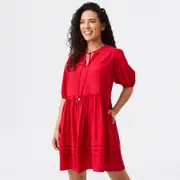 &me Women's Short Tiered Dress - Red