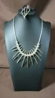 Paparazzi Fully Charged Silver Necklace And Earrings