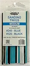 ICKYSTICKY Medium Grits Sanding Twigs or Sticks Ideal for Woodworking Hobby Arts Crafts Models Mixed Grits and Lengths Cushioned Abrasive 20pack