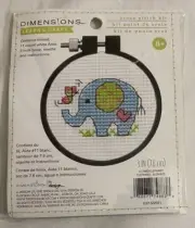 Dimensions Counted Cross Stitch Kit #72-74883 Elephant/Butterfly 3 in NIP