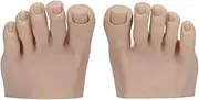 OIIBWQ Artificial Foot Practice Model, Nail Manikin, Art Training, Half Foot Display, Professional Soft for Nail Tips, Dark Skin Color