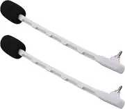 Wisoqu 2Pcs Microphone Replacement for Astro A40, A40 TR Headset, Detachable 3.5mm Gold Plated Noise Cancelling Headset Boom Mic (White)