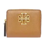 【TORY BURCH】BRITTEN系列奶茶色大TB LOGO零錢包短夾(146708-221)